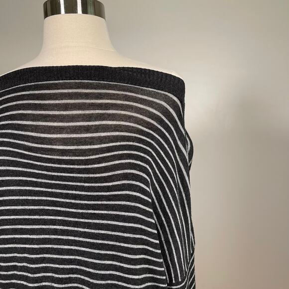 Eileen Fisher • Off The Shoulder Striped Long Sleeve Top - Picture 2 of 5